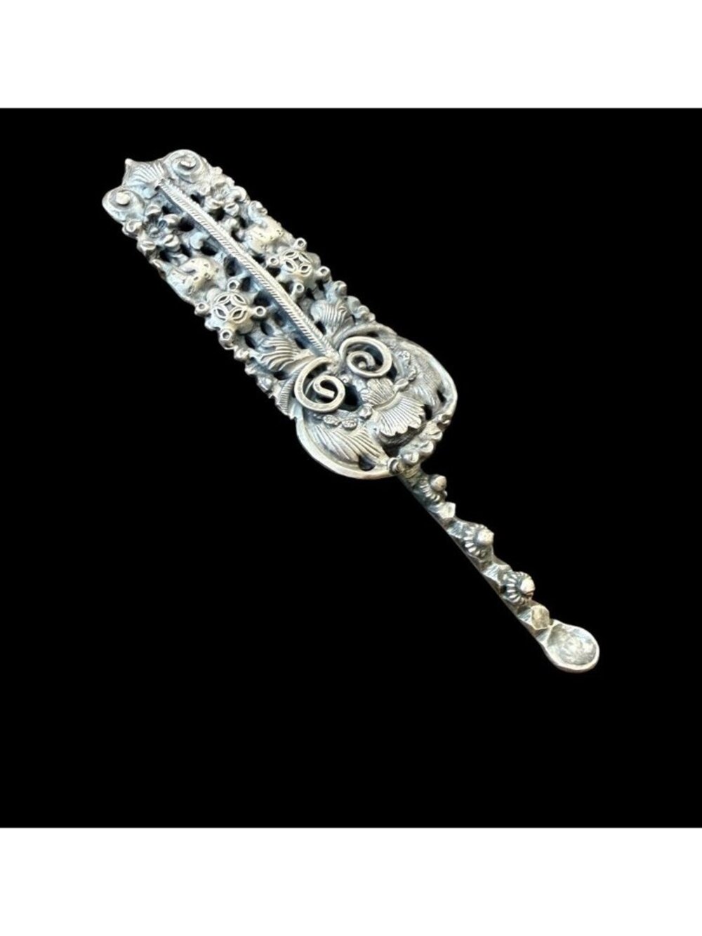 Vintage Sterling Silver Leaf Art Nouveau Hair Barrette Clip 2.5”